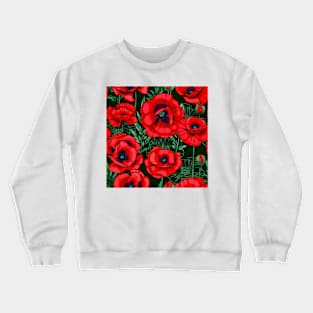 scarlet red poppies Crewneck Sweatshirt